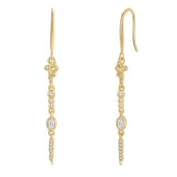 Nava Seth Ohrringe in vergoldetem Sterlingsilber weißem Zirkon