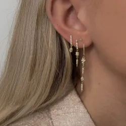 Nava Seth Ohrringe in vergoldetem Sterlingsilber weißem Zirkon