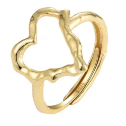 Nava Samoa Herz justierbar Ring in vergoldetem Sterlingsilber