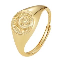Nava Shelly Sonne justierbar Ring in vergoldetem Sterlingsilber