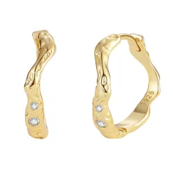 Nava Saba Kreole in vergoldetem Sterlingsilber weißem Zirkon