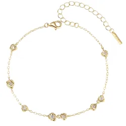 Nava Nalaya Armband in vergoldetem Sterlingsilber weißem Zirkon