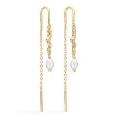 Studio Z Tangled Perle Ohrhänger in vergoldetem Sterlingsilber