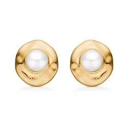 Studio Z Essence Perle Ohrstecker in vergoldetem Sterlingsilber