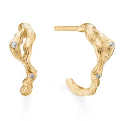 Studio Z Tangled Zirkon Ohrstecker in vergoldetem Sterlingsilber weißem Zirkon