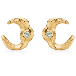 Studio Z Lunar grünen Zirkon Ohrstecker in vergoldetem Sterlingsilber