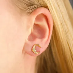 Studio Z Lunar grünen Zirkon Ohrstecker in vergoldetem Sterlingsilber