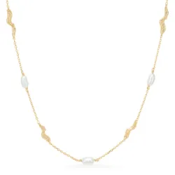 Studio Z Tangled Perle Halskette in vergoldetem Sterlingsilber