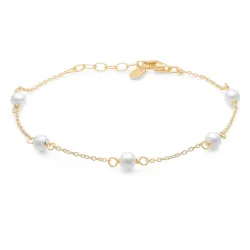 Studio Z Shore Perle Armband in vergoldetem Sterlingsilber