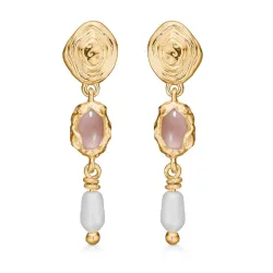 Studio Z Shell Ohrringe in vergoldetem Sterlingsilber pink Zirkon