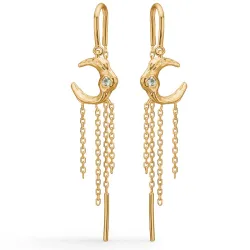 Studio Z Lunar ketten ohrringe in vergoldetem Sterlingsilber grünem Zirkon