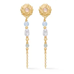 Studio Z Urchin Elegance Ohrstecker in vergoldetem Sterlingsilber weißem Zirkon