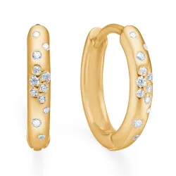 Studio Z Lumin Sparkle Kreole in vergoldetem Sterlingsilber weißem Zirkon