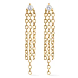 Studio Z Ripple ketten ohrringe in vergoldetem Sterlingsilber weißem Zirkon