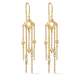 Studio Z Peak Ohrringe in vergoldetem Sterlingsilber blauem Zirkon
