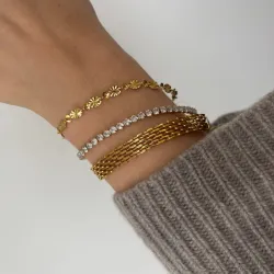 Khaai Studio Soleil Armband in vergoldetem Edelstahl
