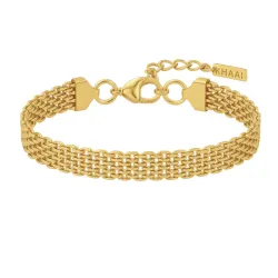 Khaai Studio Mesh Armband in vergoldetem Edelstahl