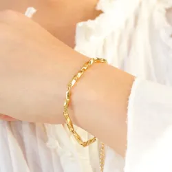 Khaai Studio Chunky Armband in vergoldetem Edelstahl