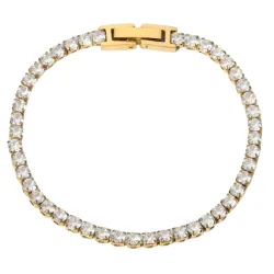 Khaai Studio Radiance Armband in vergoldetem Edelstahl weißem Zirkon