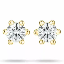 2 x 0,05 ct Diamant Gold Solitärohrstecker in 14 Karat Gold mit Diamant 
