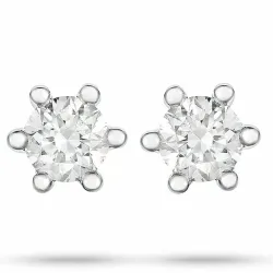 2 x 0,10 ct Diamant Solitärohrstecker in 14 Karat Weißgold mit Diamant 