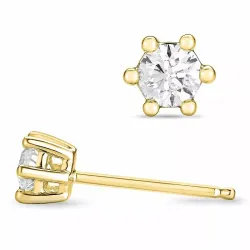 2 x 0,20 ct Solitärohrstecker in 14 Karat Gold mit Diamant