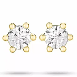 2 x 0,20 ct Solitärohrstecker in 14 Karat Gold mit Diamant