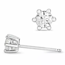 2 x 0,20 ct Diamant Solitärohrstecker in 14 Karat Weißgold mit Diamant