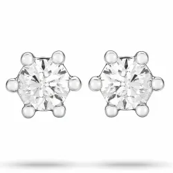 2 x 0,20 ct Diamant Solitärohrstecker in 14 Karat Weißgold mit Diamant