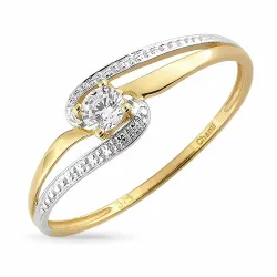 Zirkon Ring aus 9 Karat Gold mit 9 Karat Weißgold - Gold Collection