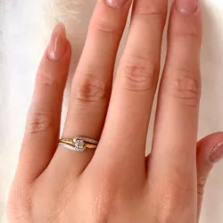 Zirkon Ring aus 9 Karat Gold mit 9 Karat Weißgold - Gold Collection