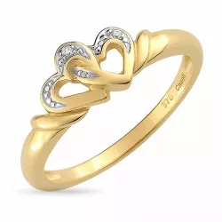 Herz Zirkon Ring aus 9 Karat Gold mit Rhodium
