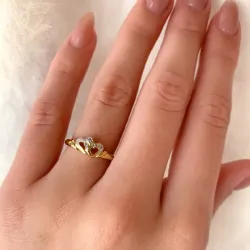 Herz Zirkon Ring aus 9 Karat Gold mit Rhodium - Gold Collection