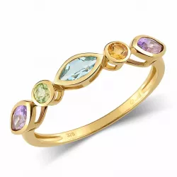 Elegant mehrfarbigem Gold Ring aus 9 Karat Gold