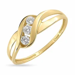 polierter Zirkon Goldring aus 9 Karat Gold - Gold Collection