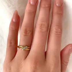 polierter Zirkon Goldring aus 9 Karat Gold - Gold Collection