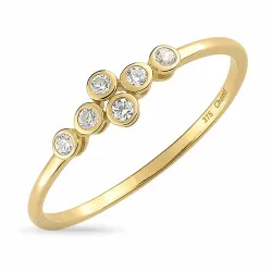 weißem Zirkon Goldring aus 9 Karat Gold - Gold Collection