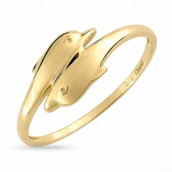Einfacher Delfin Gold Ring aus 9 Karat Gold