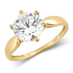 Zirkon Solitärring aus 8 Karat Gold - Gold Collection