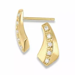 Dreieck Ohrstecker in 9 Karat Gold mit Zirkonen