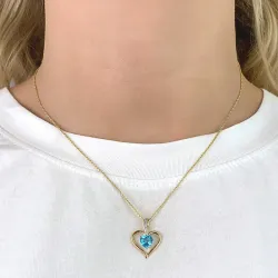 Herz Topas Anhänger aus 9 Karat Gold mit Rhodium
