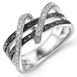Schwarz diamant ring in 14 karat weißgold 0,16 ct 0,19 ct
