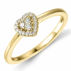 Herzring in 14 karat gold 0,129 ct