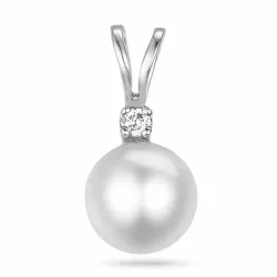 Perle Diamantanhänger in 14 karat Weißgold 0,02 ct