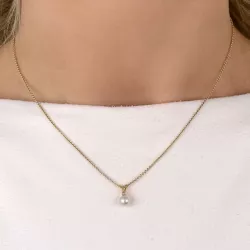 Perle Diamantanhänger in 14 karat Gold 0,01 ct