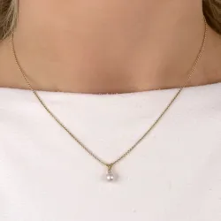 Perle Diamantanhänger in 14 karat Gold 0,01 ct