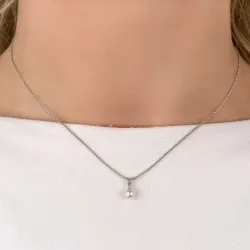 Perle Diamantanhänger in 14 karat Weißgold 0,01 ct