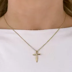 Kreuz Anhänger in 14 karat Gold 0,03 ct