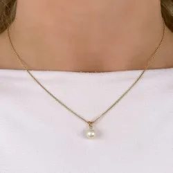 Perle Anhänger in 14 karat Gold 0,02 ct