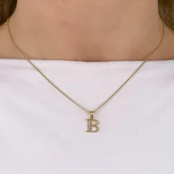 buchstab b Anhänger in 14 karat Gold 0,05 ct